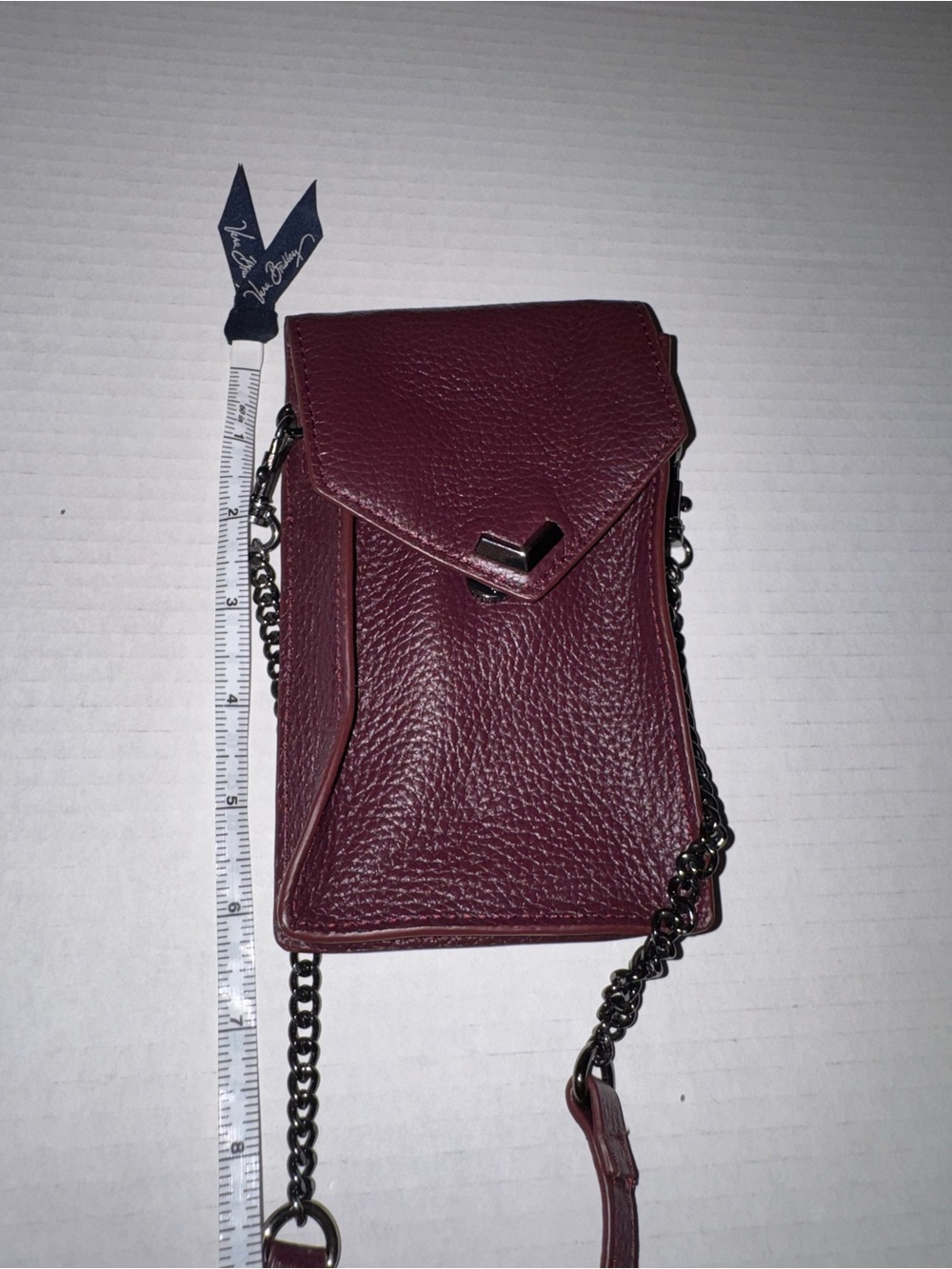 Women's Pebbled Leather Crossbody Phone Bag - Burgundy